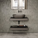 Stone Wall Hung Countertop Basin Shelf & Towel Shelf (800mm Wide - Earth)