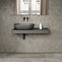 Stone Wall Hung Countertop Basin Shelf (1000mm Wide - Clay)