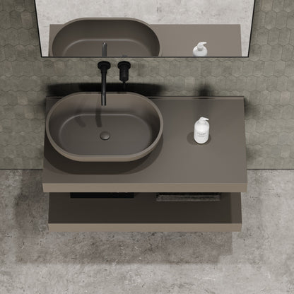 Stone Wall Hung Countertop Basin Shelf (1000mm Wide - Earth)