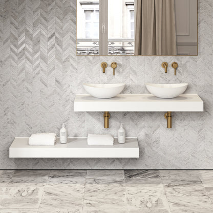 Stone Wall Hung Countertop Basin Shelf (1400mm Wide - Matte)