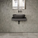 Stone Wall Hung Countertop Basin Shelf (660mm Wide - Charcoal)