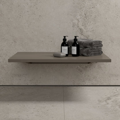Stone Wall Hung Slimline Towel Shelf (660mm Wide - Earth)