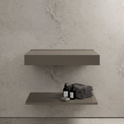 Stone Wall Hung Slimline Towel Shelf (660mm Wide - Earth)