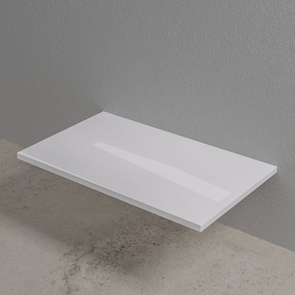Stone Wall Hung Slimline Towel Shelf (660mm Wide - Polished White)