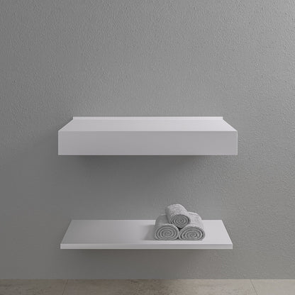 Stone Wall Hung Slimline Towel Shelf (660mm Wide - Polished White)