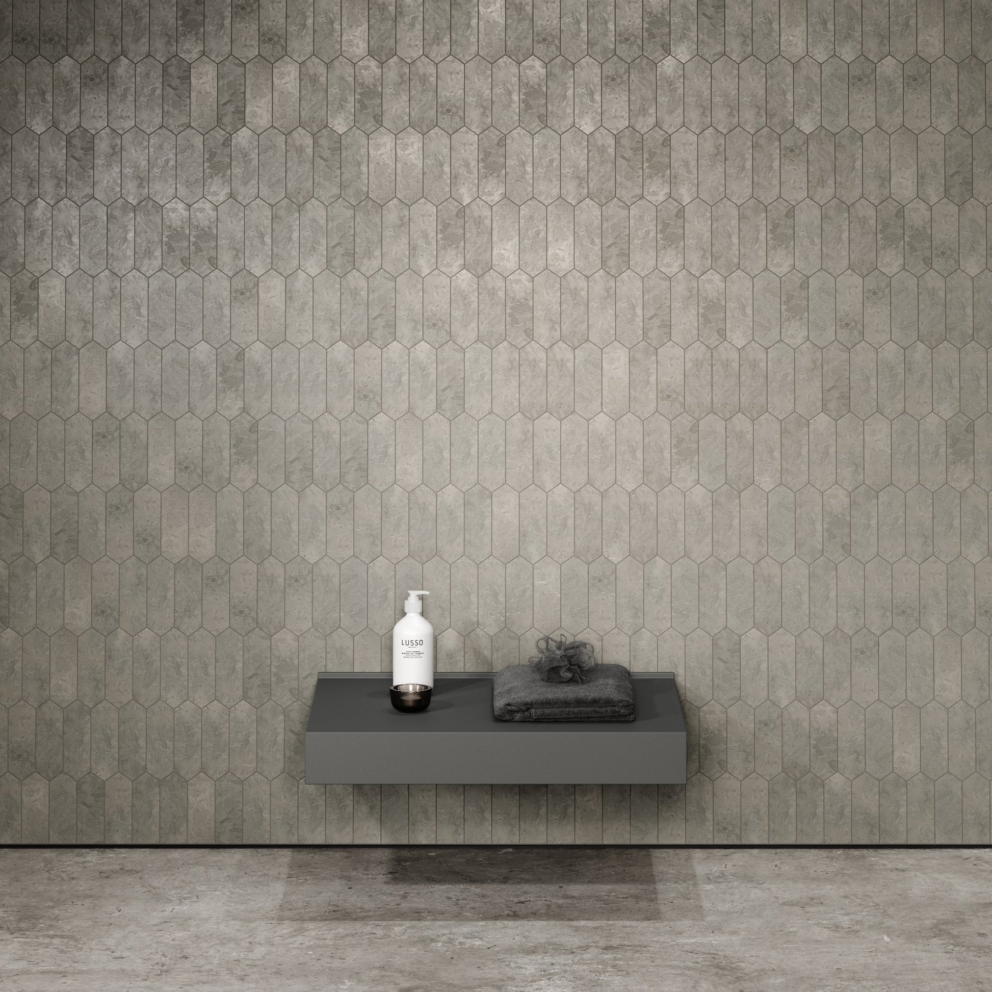Stone Wall Hung Towel Shelf (660mm Wide - Clay)