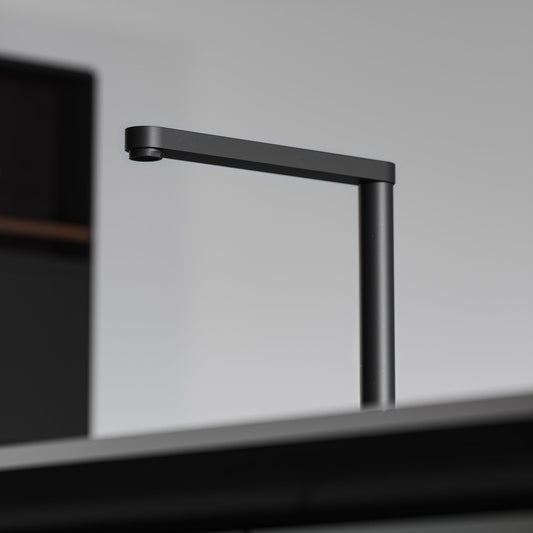 Tempo 2 Hole Matte Black Kitchen Tap with Swivel Spout