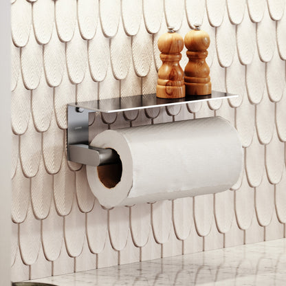 Tempo Brushed Stainless Wall Mounted Kitchen Roll Holder