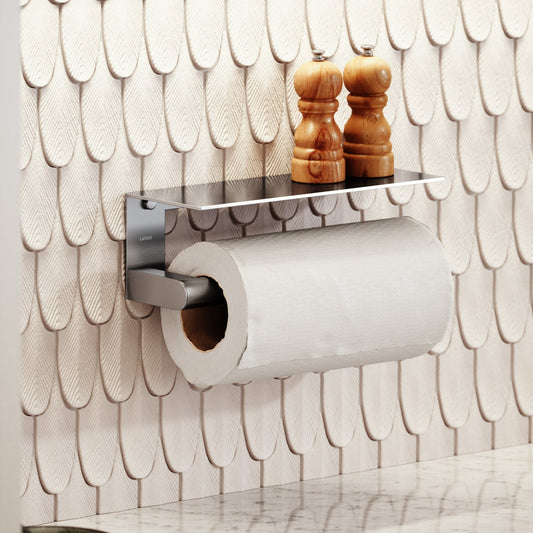 Tempo Brushed Stainless Wall Mounted Kitchen Roll Holder