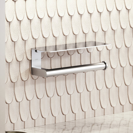 Tempo Brushed Stainless Wall Mounted Kitchen Roll Holder