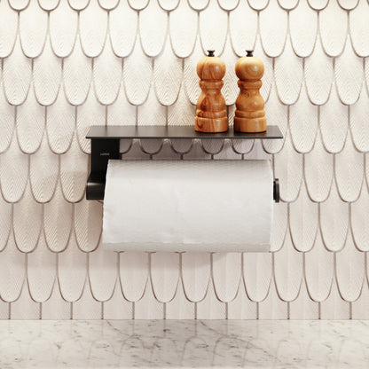 Tempo Matte Black Wall Mounted Kitchen Roll Holder