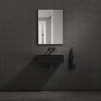 Thinn Matte Black Wall Mounted Basin 600mm