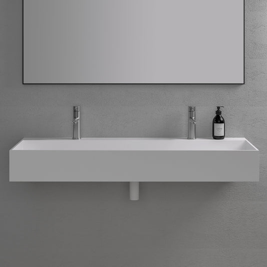 Thinn Wall Hung Double Stone Basin 1200mm