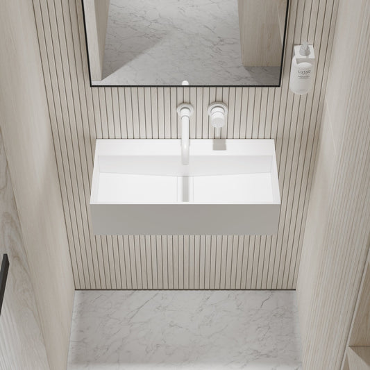 Thinn Wall Hung Stone Basin 600 x 300mm