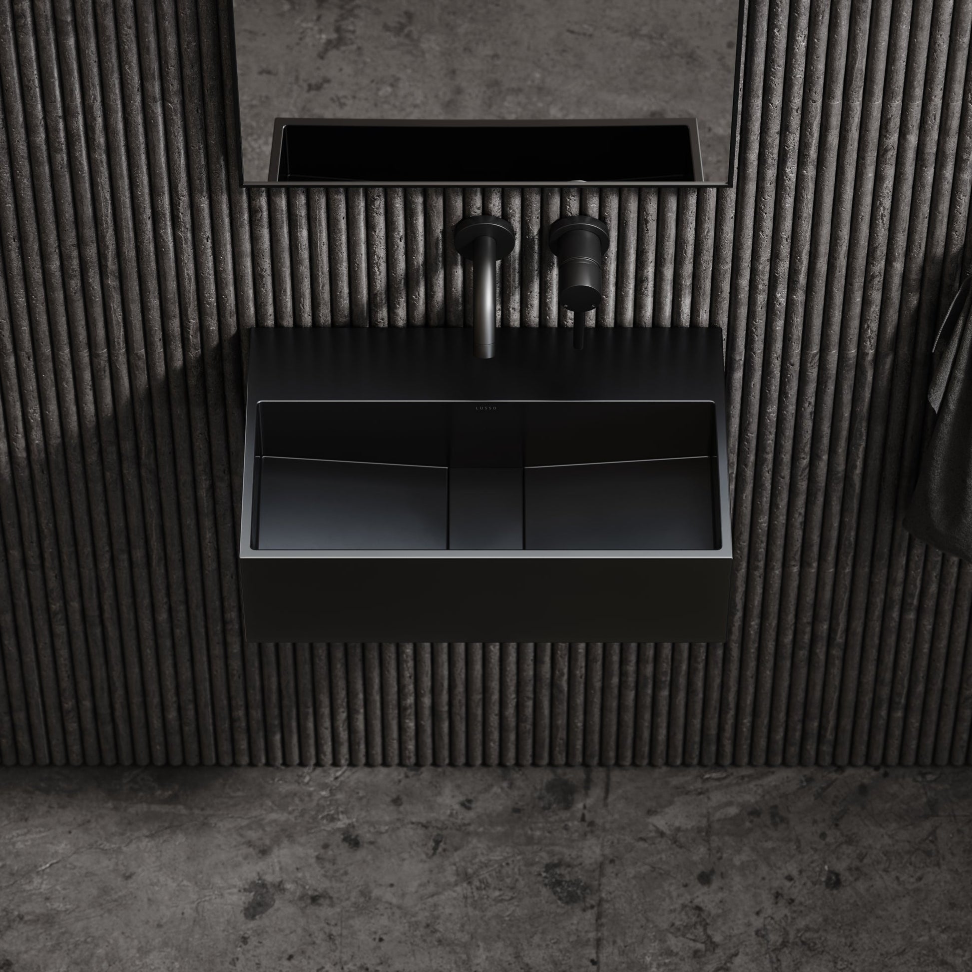 Thinn Wall Mounted Matte Black Basin 500mm