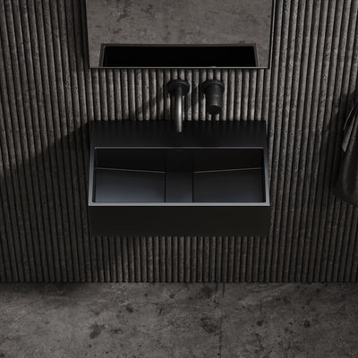 Thinn Wall Mounted Matte Black Basin 500mm