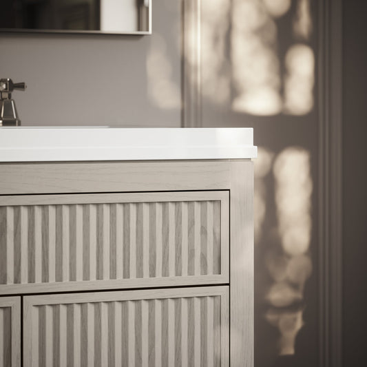 Tiffany Velvet Beige Wood Grain Double Vanity Unit 1200mm