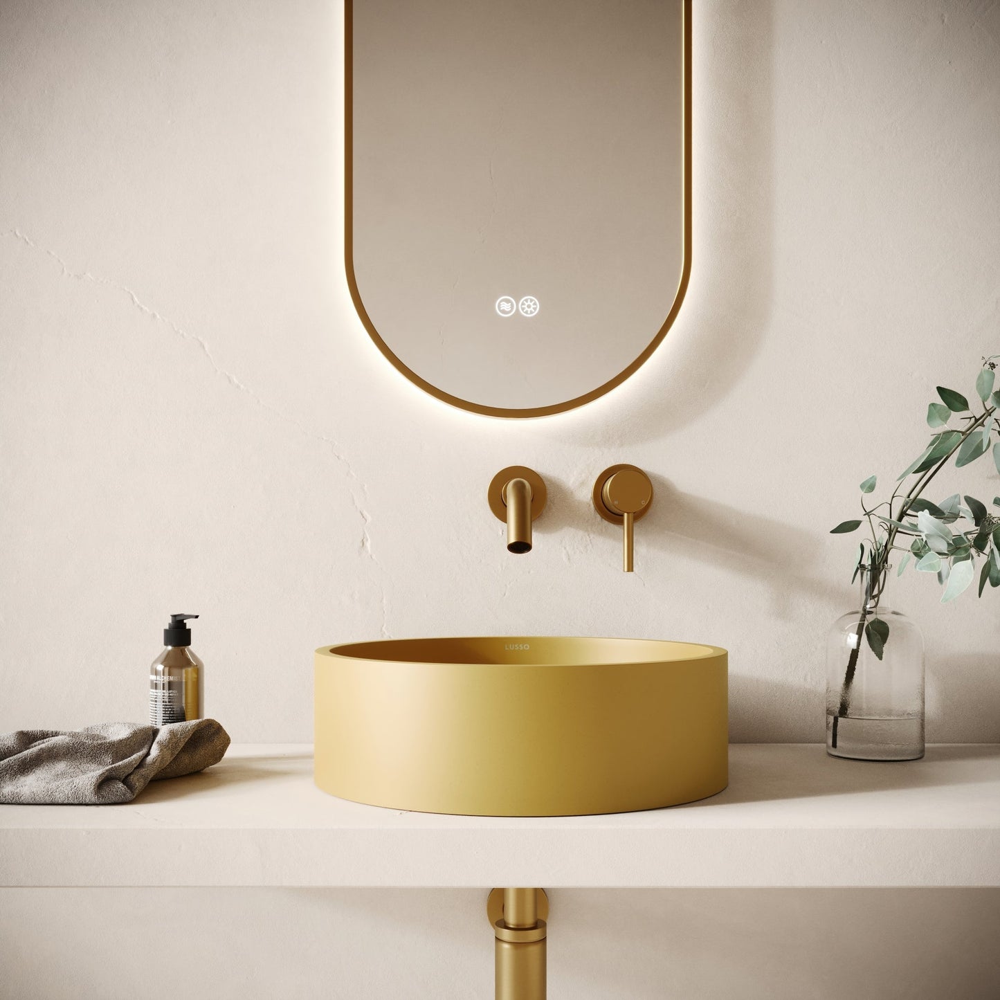 Tondo Saffron Concrete Countertop Basin 390mm
