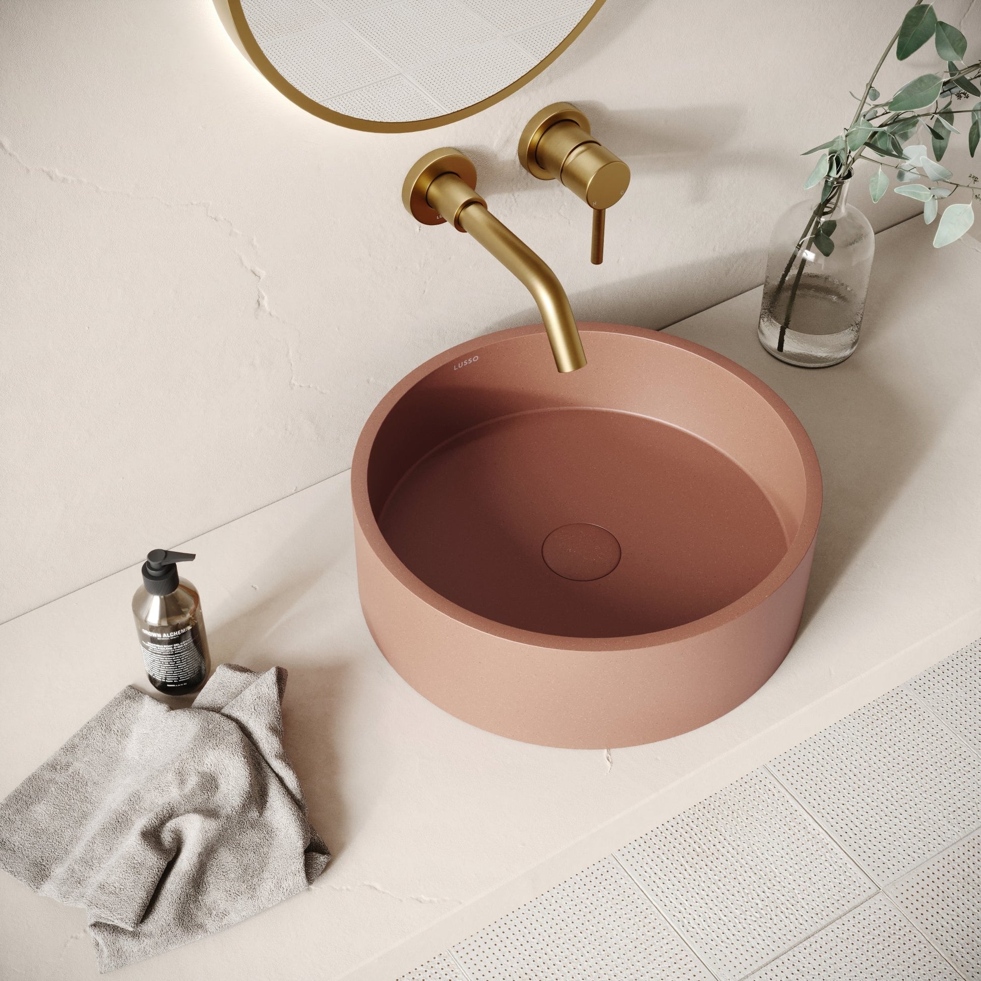 Tondo Terracotta Concrete Countertop Basin 390mm