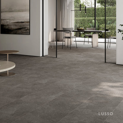 Torino Nero True Limestone Chevron Porcelain Wall or Floor Tile 600 x 600mm