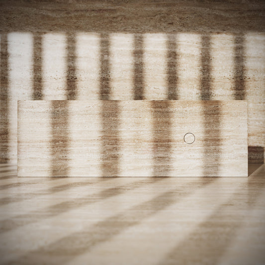 Levitare Travertine Ultra Thin Wall Mounted Basin 1200mm (Offset Waste)