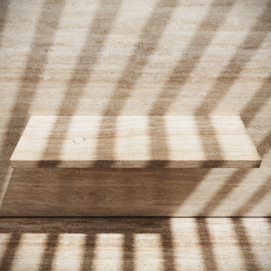 Levitare Travertine Ultra Thin Wall Mounted Basin 1200mm (Offset Waste)