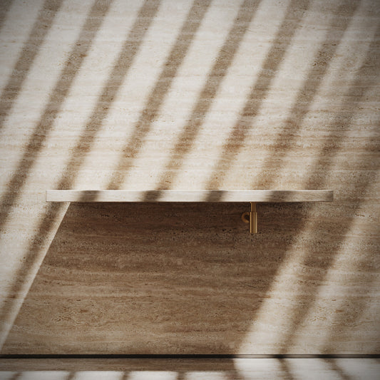 Levitare Travertine Ultra Thin Wall Mounted Basin 1200mm (Offset Waste)