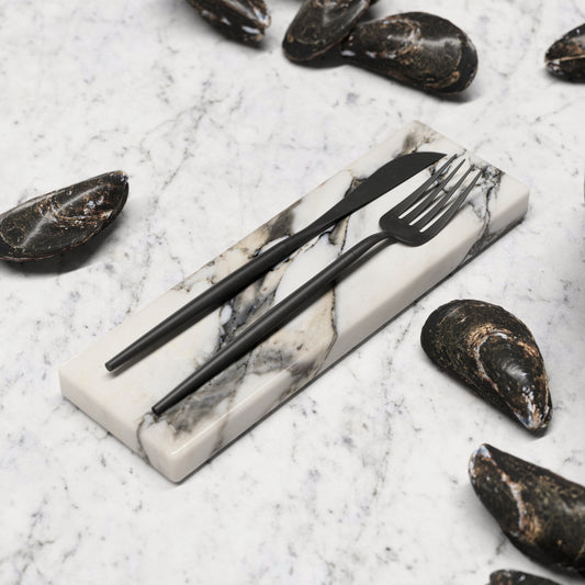 Tresor Arabescato Marble Cutlery Holder (Pair)