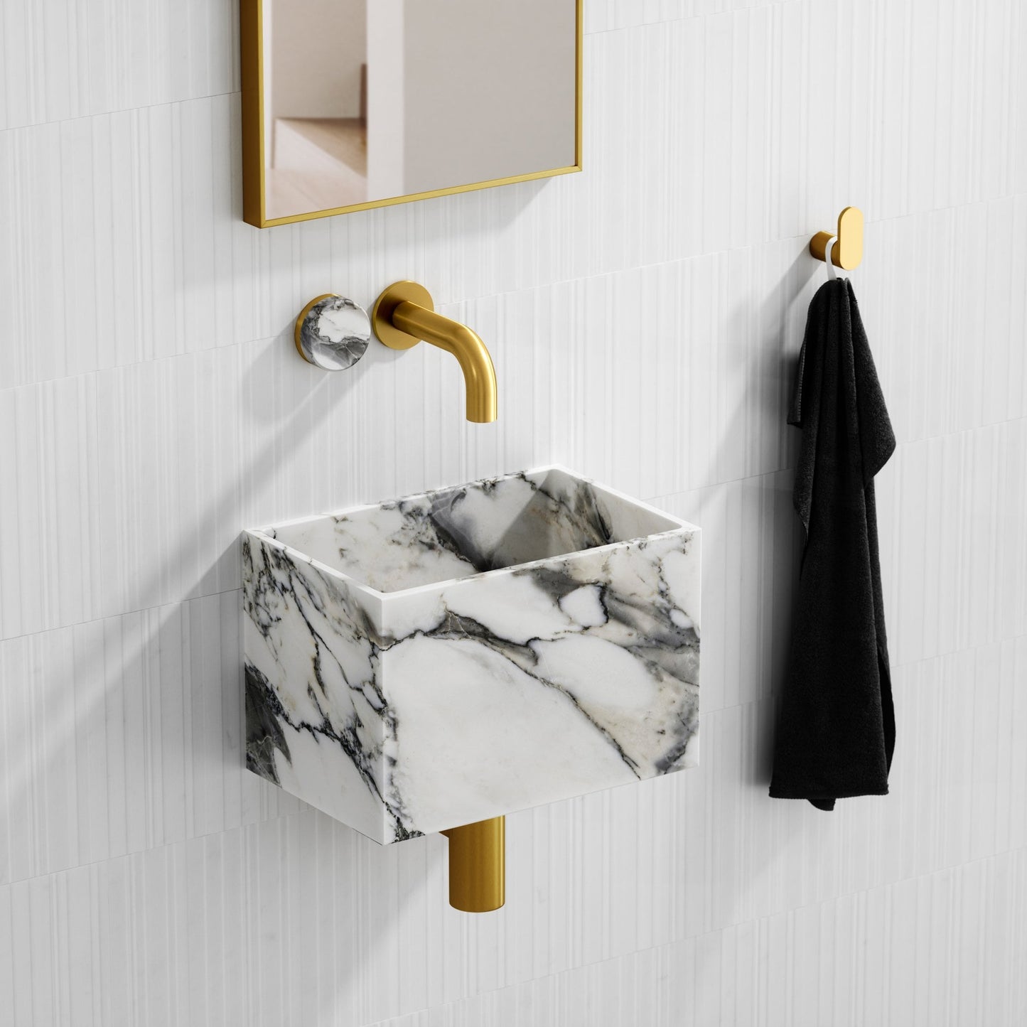 Tucci Arabescato Marble Wall Hung Basin 300mm