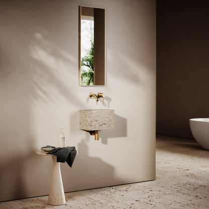 Tucci Travertine Stone Wall Hung Basin 300mm