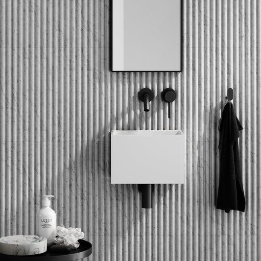 Tucci White Wall Hung Micro Basin 300mm