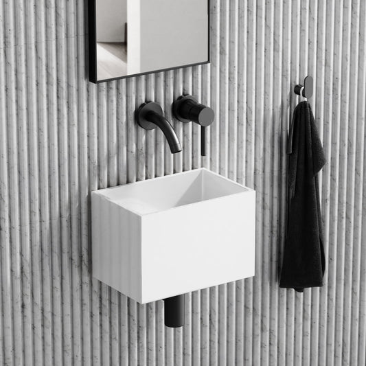 Tucci White Wall Hung Micro Basin 300mm