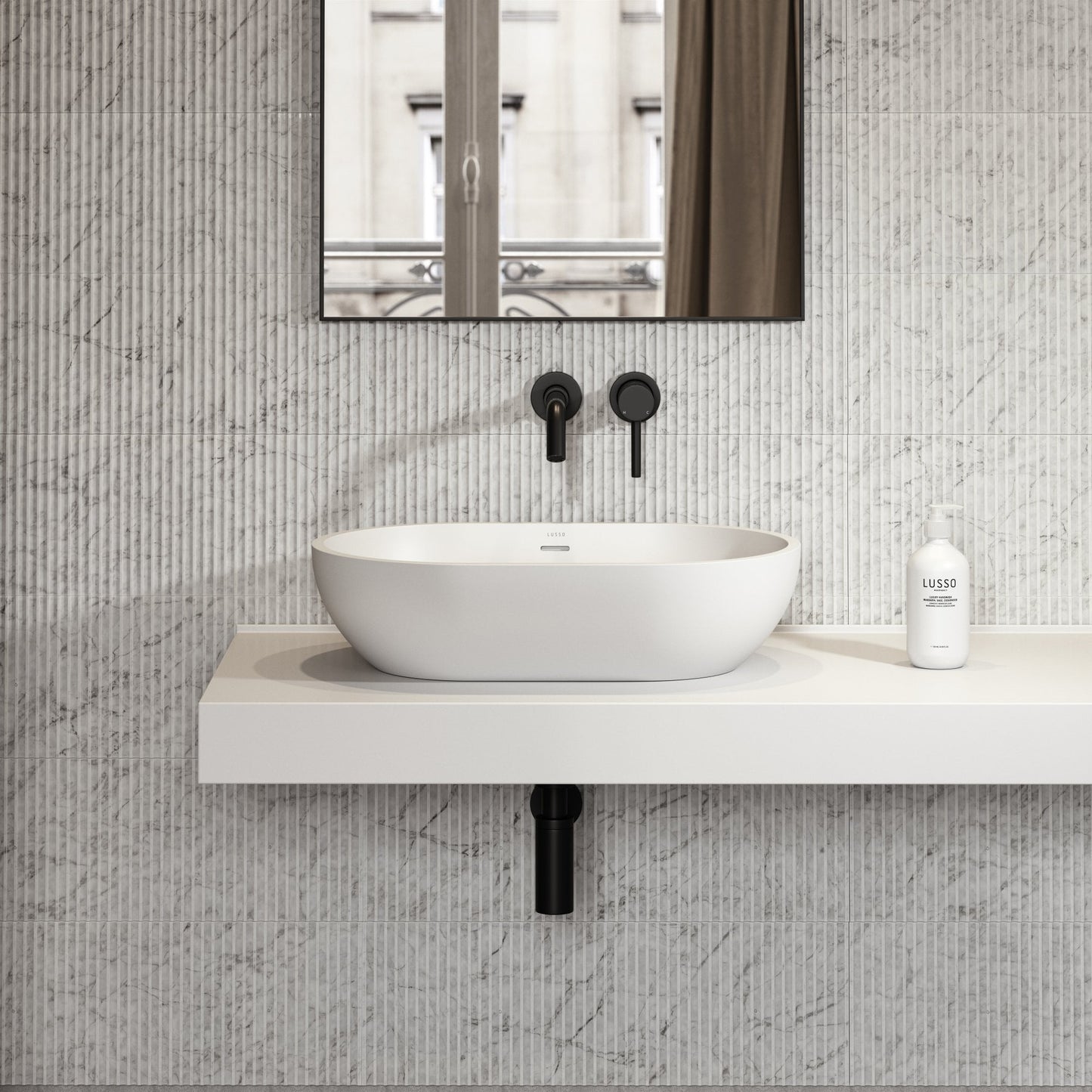 Tuscano Fluted Carrara Marble Wall Tile