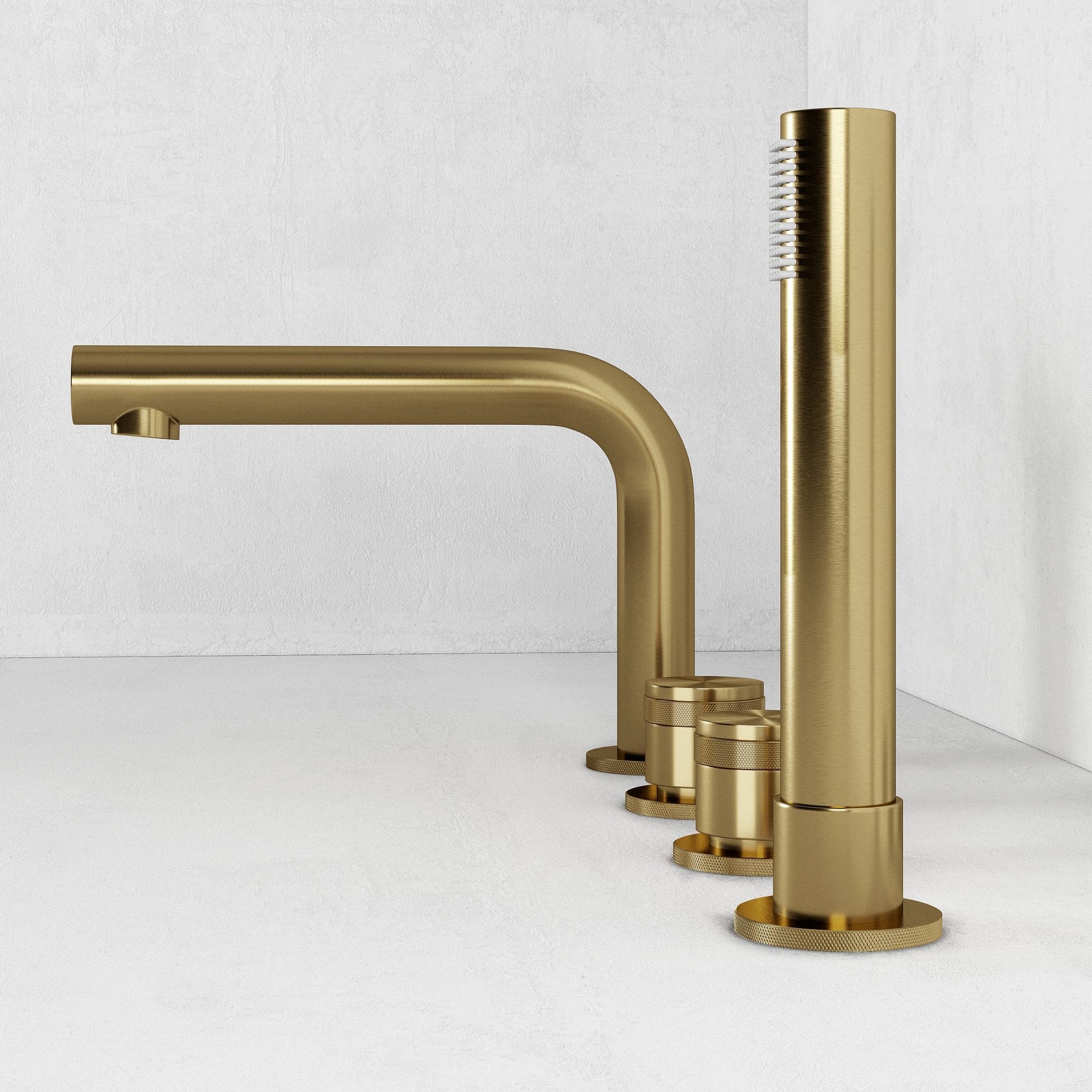 Urban Brushed Gold Deck Mounted Bath Shower Mixer Tap