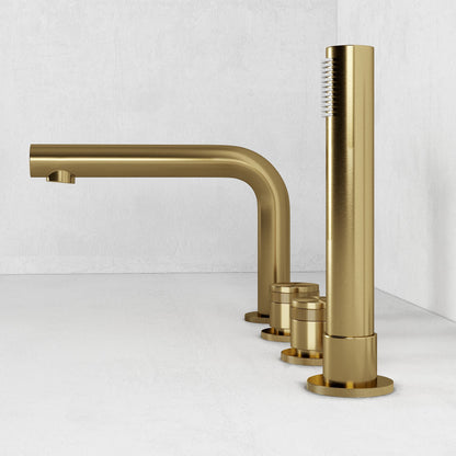 Urban Brushed Gold Deck Mounted Bath Shower Mixer Tap