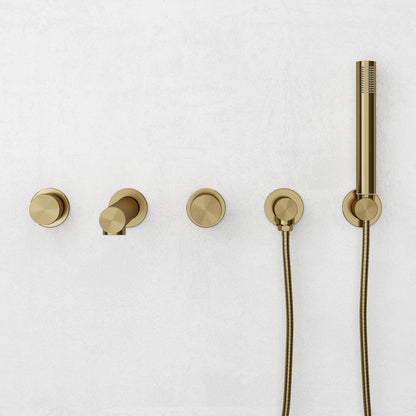 Urban Brushed Gold Wall Mounted Bath Mixer Shower Tap