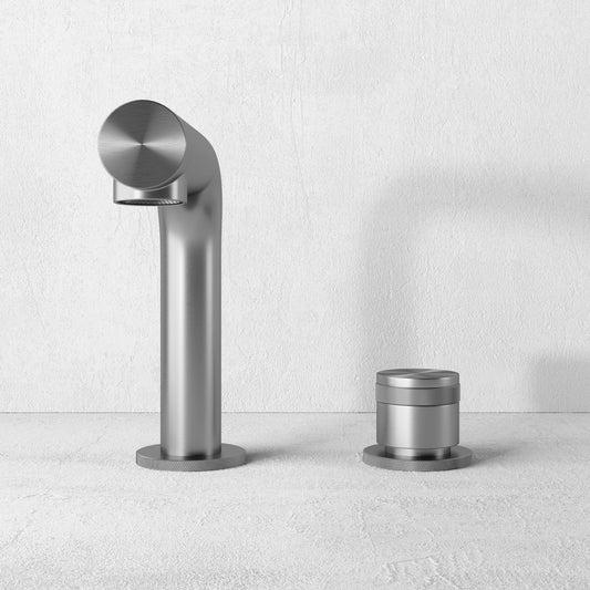 Urban Brushed Stainless Deck Mounted Bath Mixer Tap