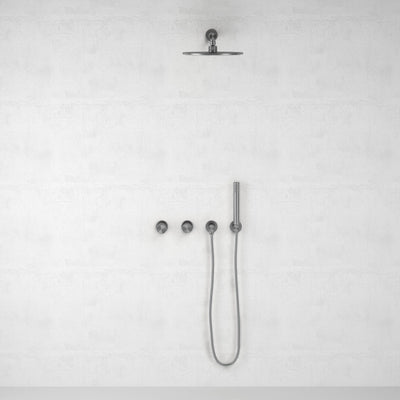 Urban Brushed Stainless Thermostatic Shower with Handheld Shower