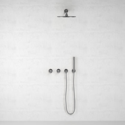 Urban Brushed Stainless Thermostatic Shower with Handheld Shower
