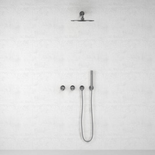Urban Brushed Stainless Thermostatic Shower with Handheld Shower
