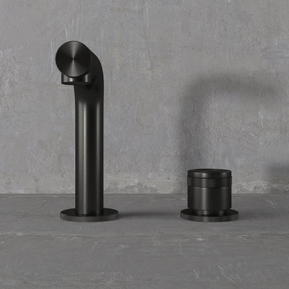 Urban Gunmetal Black Deck Mounted Basin Mixer Tap