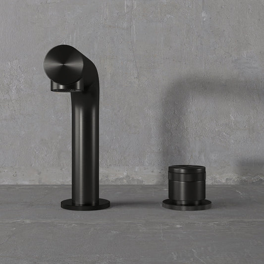 Urban Gunmetal Black Deck Mounted Bath Mixer Tap
