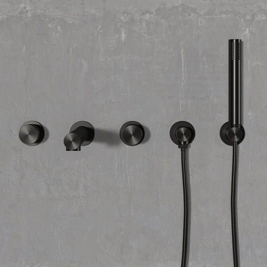 Urban Gunmetal Black Wall Mounted Bath Mixer Shower Tap