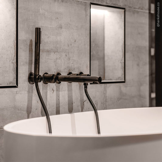 Urban Gunmetal Black Wall Mounted Bath Mixer Shower Tap