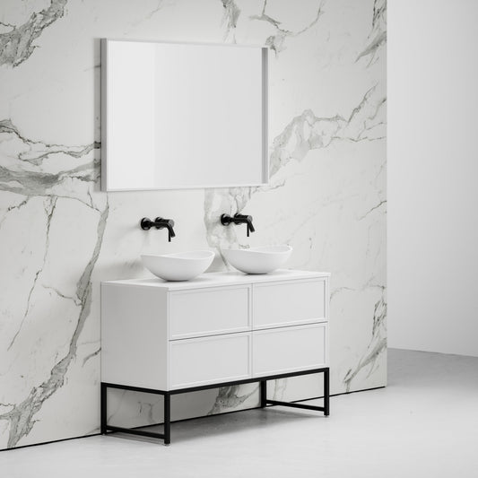 Vanita Matte White Freestanding Bathroom Vanity 1200mm