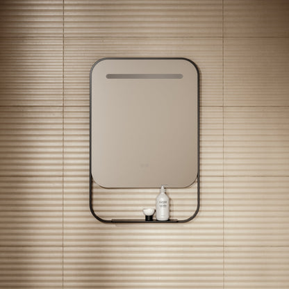 Vario Matte Black Mirror With Natural White LED light and Demister 600mm