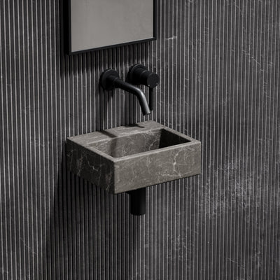 Vasel Hermes Grey Marble Wall Hung Basin 300mm