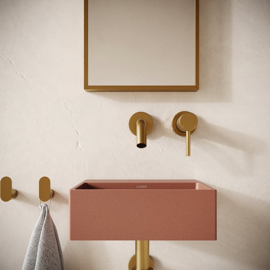 Vasel Terracotta Concrete Wall Hung Basin 300mm