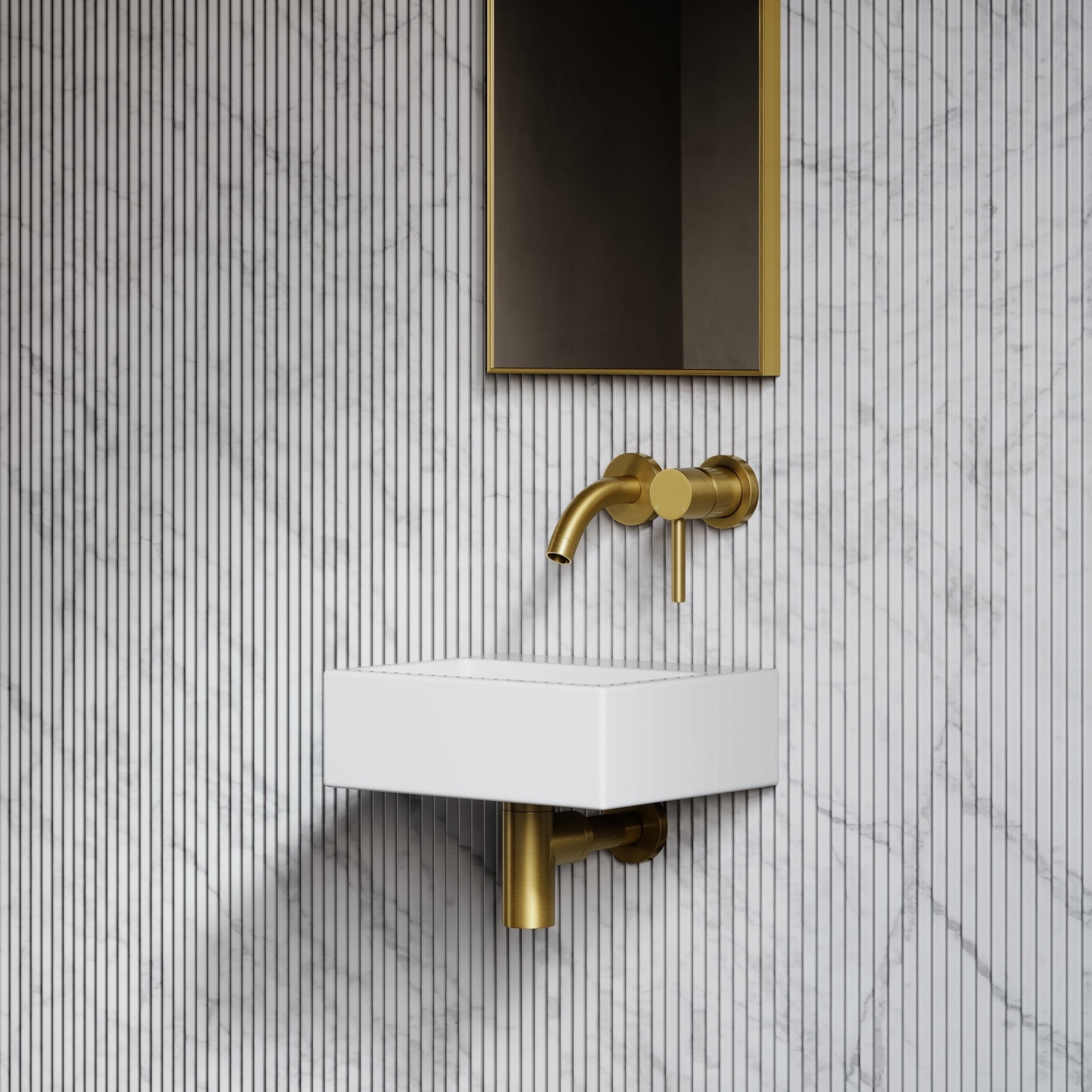 Vasel White Wall Hung Micro Basin 300mm