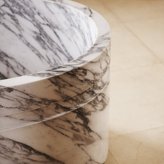 Vaso Arabescato Marble Freestanding Bath 1500mm